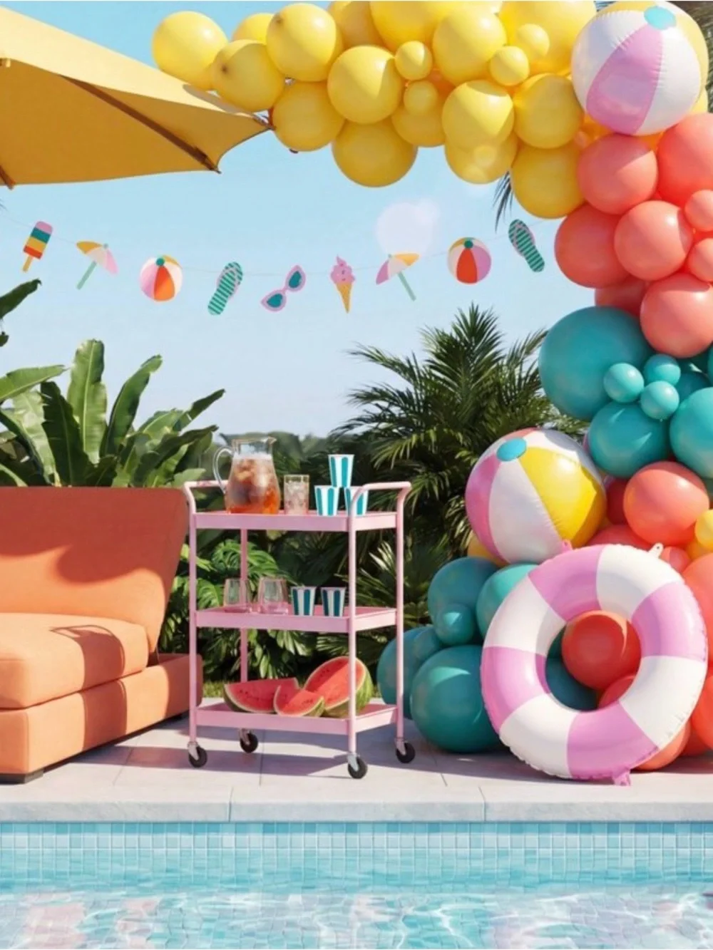 Pool Party All-In-One Decor Set - Teal/Mint/Coral